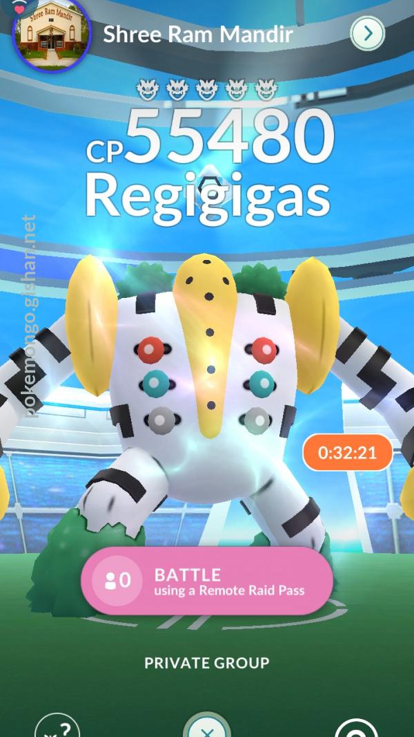 Regigigas Raid Boss Pokemon Go