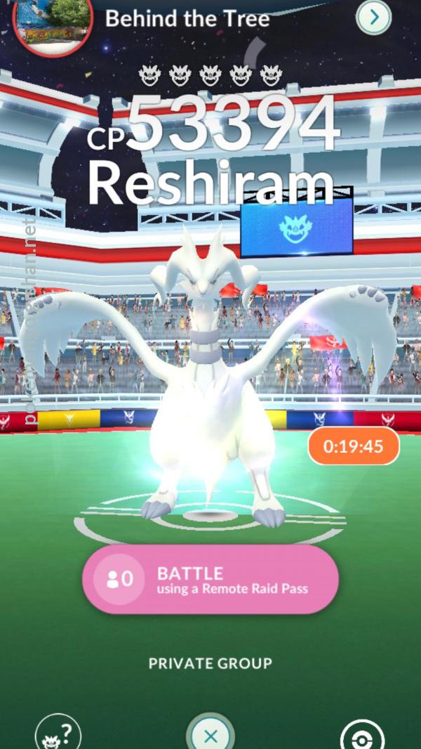 Reshiram Raid Boss Pokemon Go