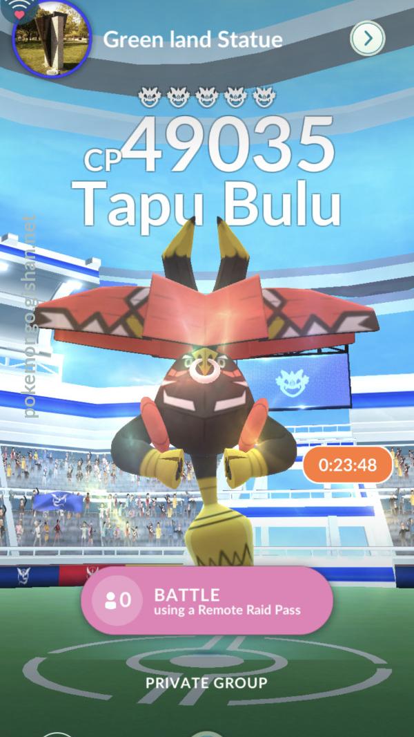 Tapu Bulu Raid Boss - Pokemon Go