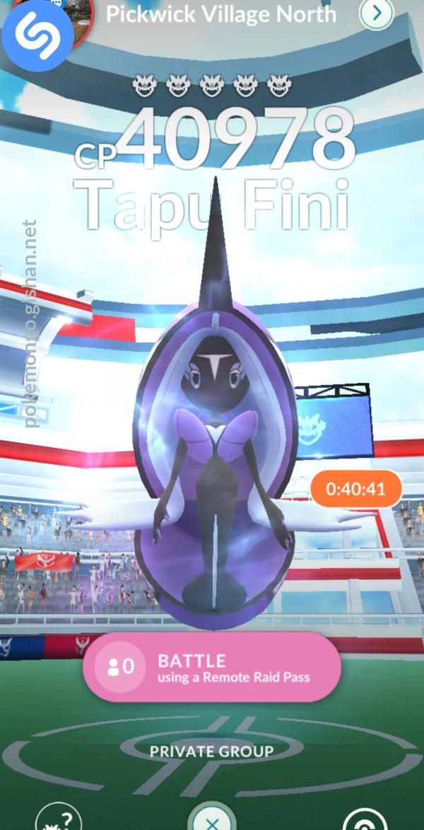 Tapu Fini Raid Boss Pokemon Go