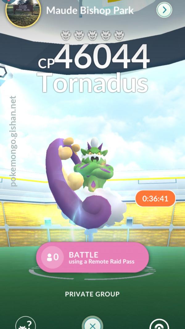 Tornadus (Incarnate Forme) Raid Boss Pokemon Go
