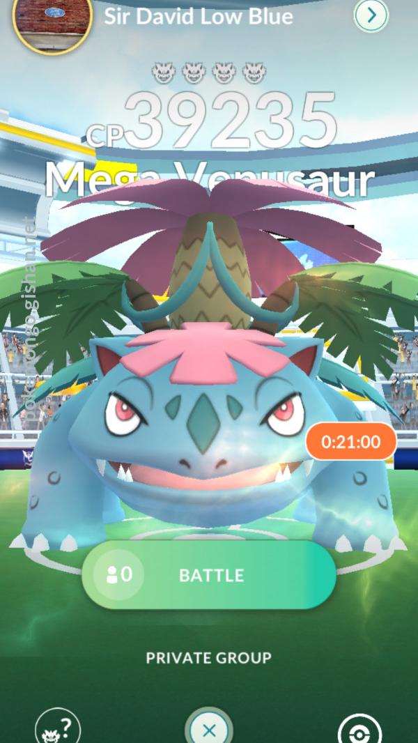 Venusaur raid clearance boss