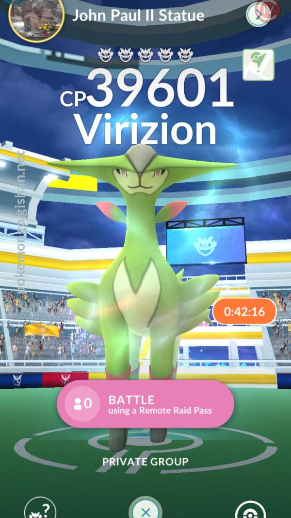 Virizion Raid Boss Pokemon Go