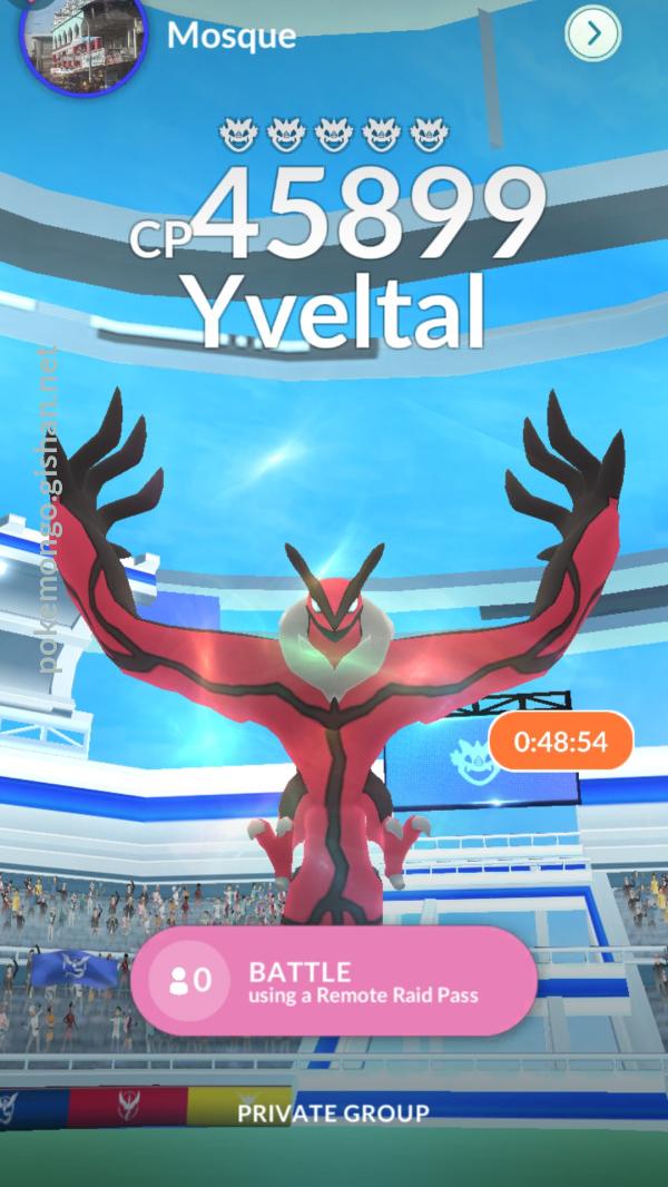 Yveltal Raid Boss Pokemon Go