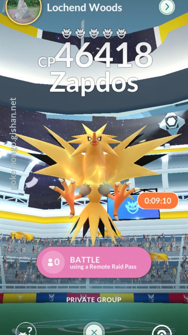 Zapdos Raid Boss Pokemon Go