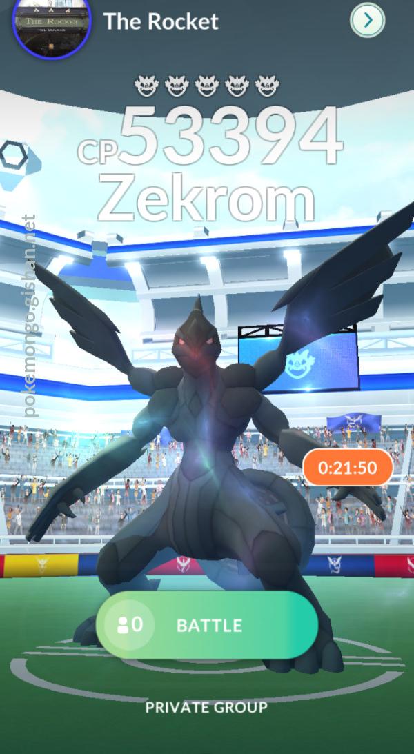 Zekrom Raid Boss Pokemon Go