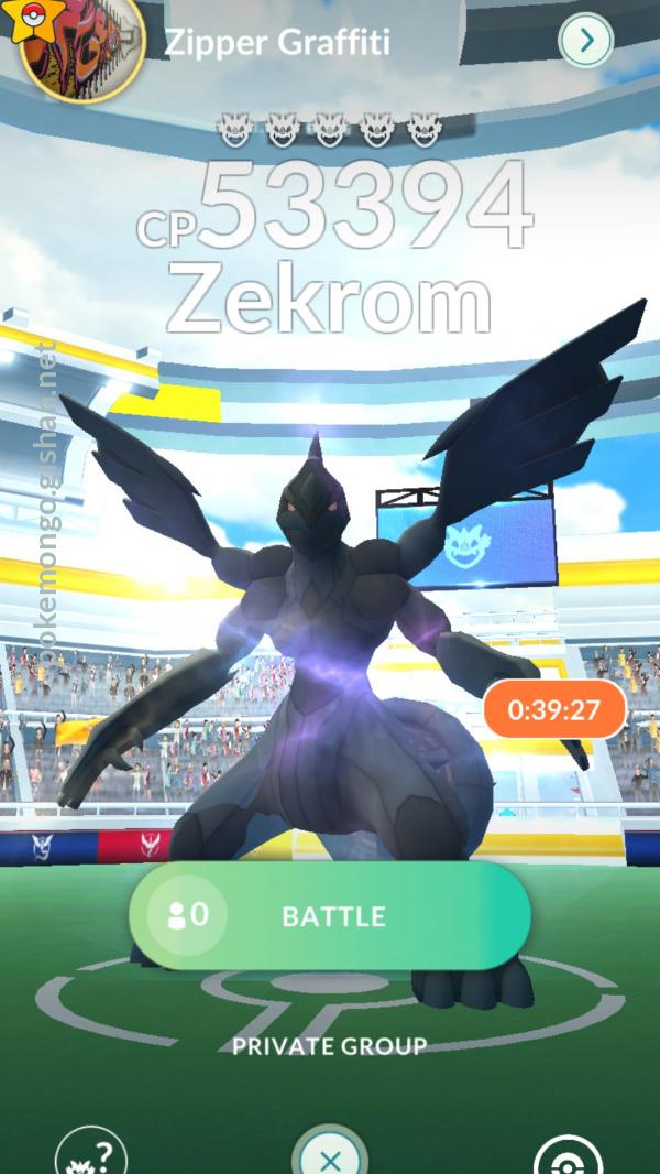 Zekrom Raid Boss Pokemon Go