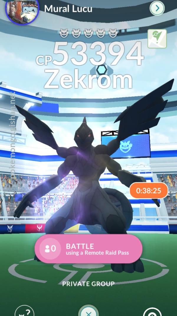 Pokemon Go Gen 5 Zekrom Raid! 