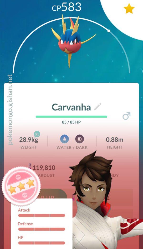 Carvanha Pokemon Go