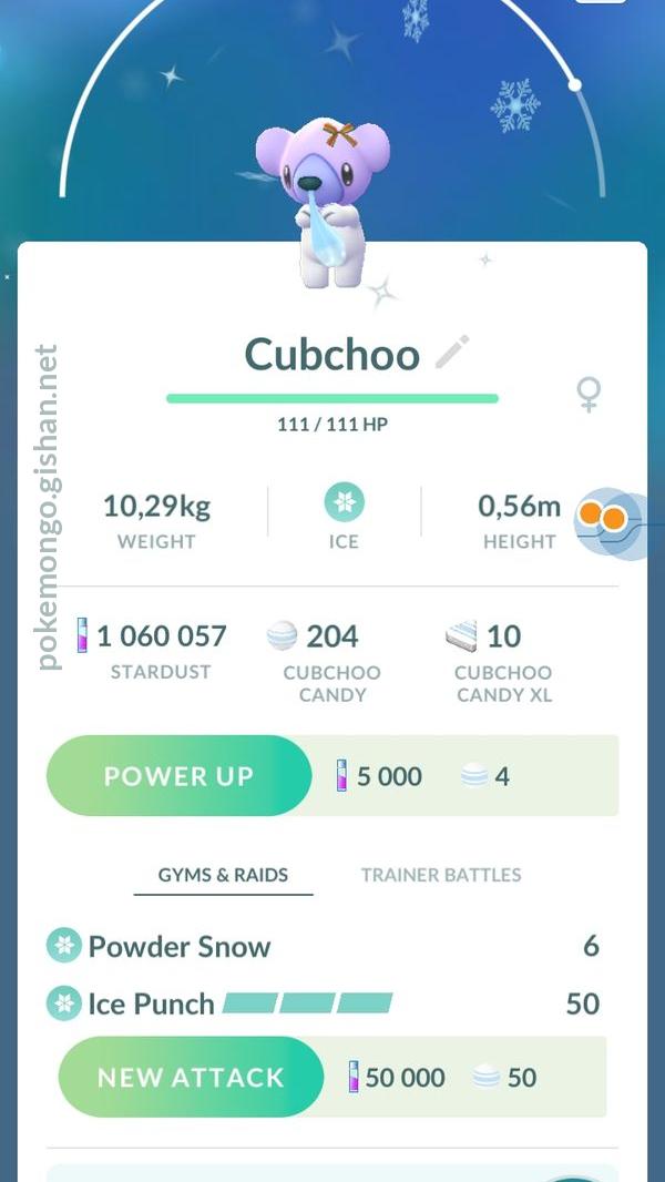 Cubchoo, Pokémon