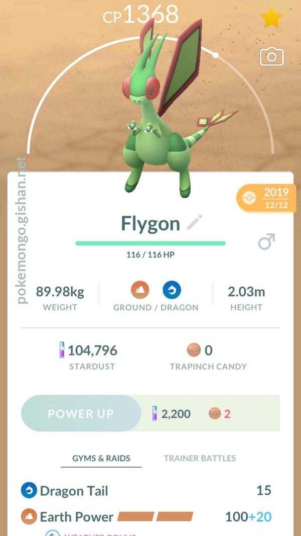 Flygon usage in the current Pokémon GO metagame