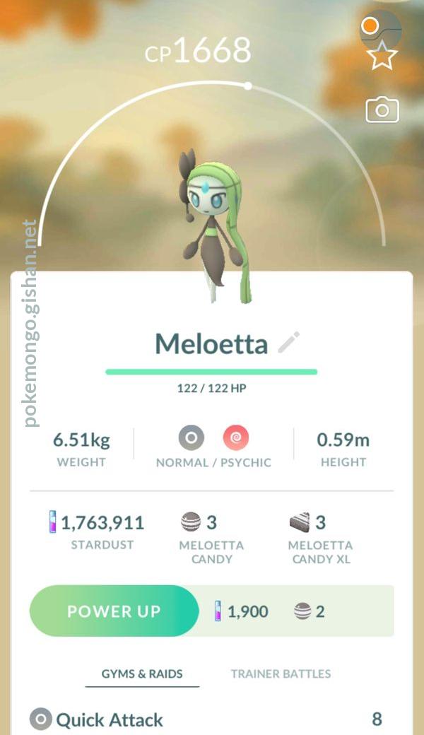 Meloetta - Aria (Pokémon GO) - Best Movesets, Counters, Evolutions and CP