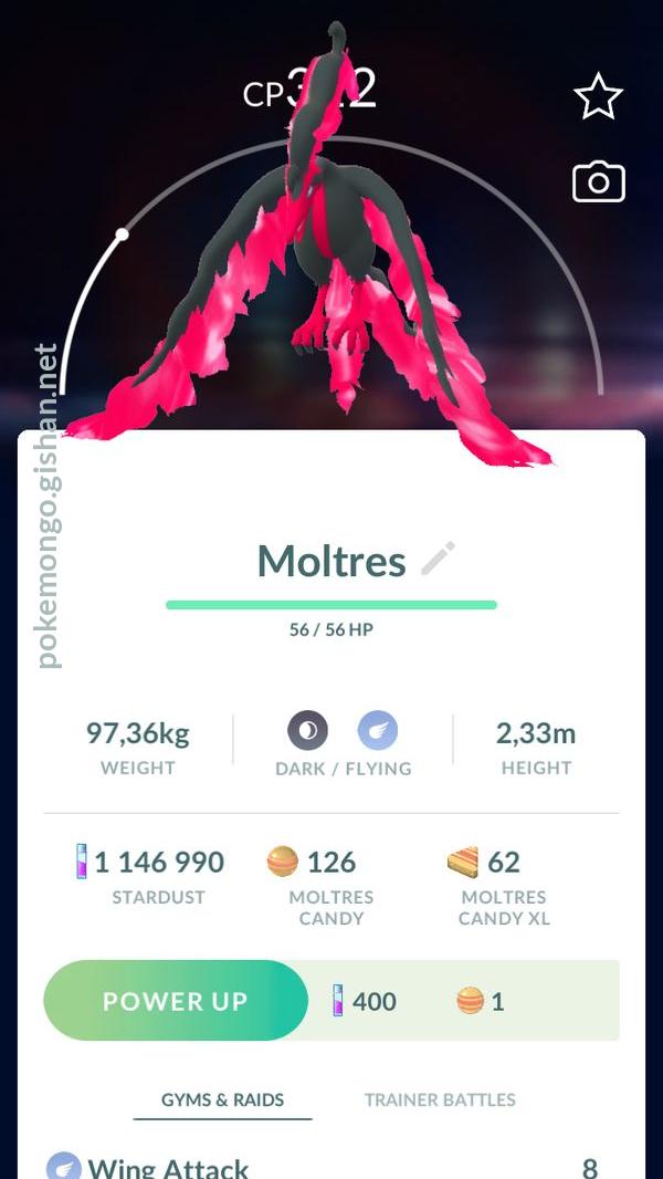 Pokemon GO Boosted Shiny Moltres! Registered or 30+ Days Ultra Friends