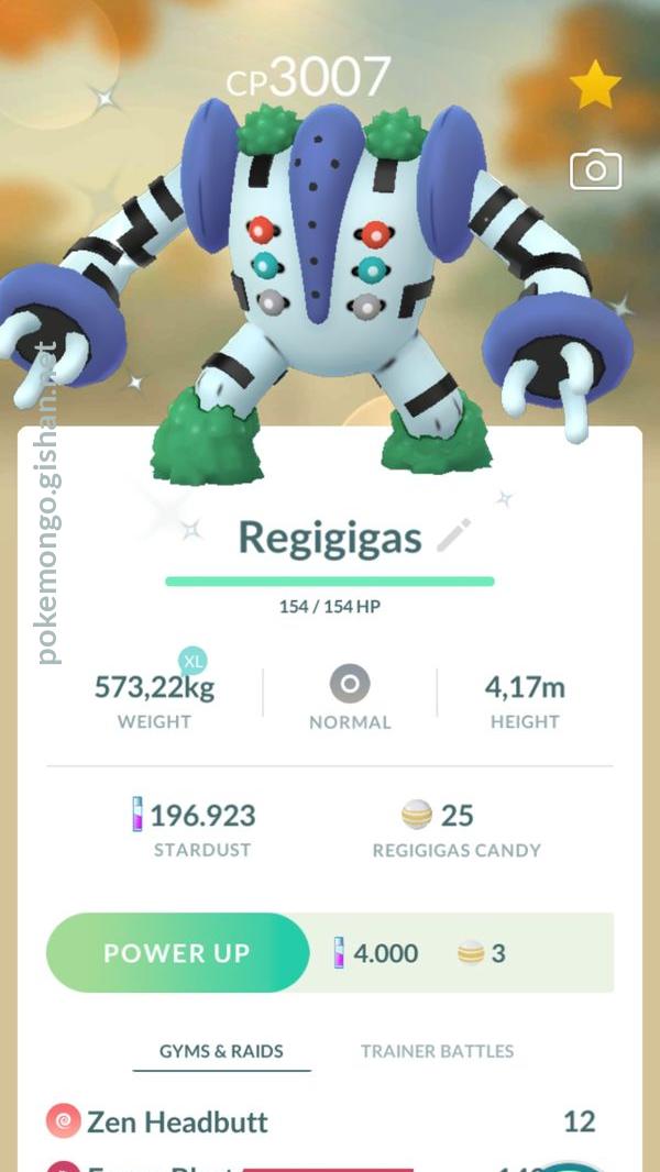 Melhor moveset para Regigigas em Pokémon GO