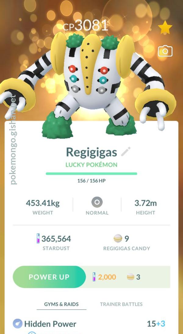 What is the best moveset for Regigigas in Pokemon GO?