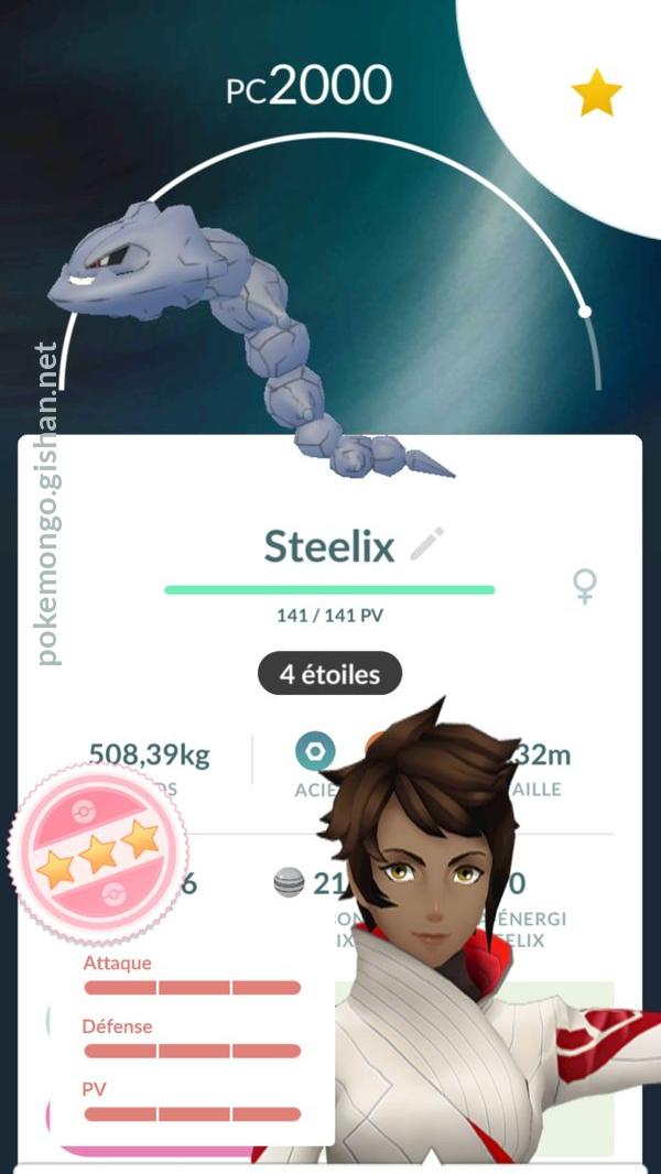 Pokemon Steelix lev 35 + 3 MOVES GO ULTRA LEAGUE 2500CP (Onix evolution)