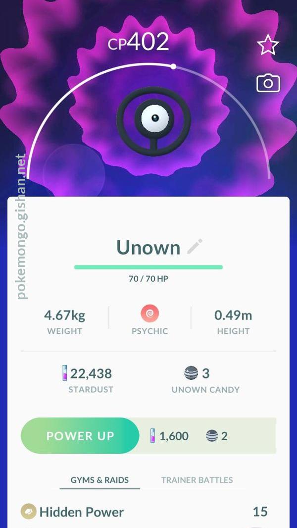 SHINY UNOWN U - Pokemon Go